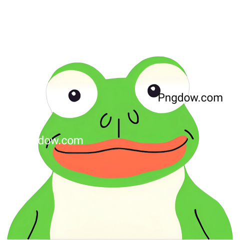 transparent Png of a cartoon frog with big eyes and a big mouth