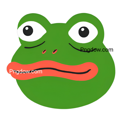 A cartoon frog with a sad face, transparent Png