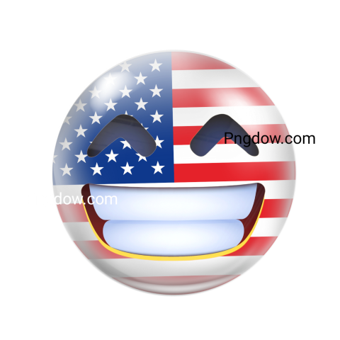 Smiley face emoji with American flag design, representing patriotism and positivity