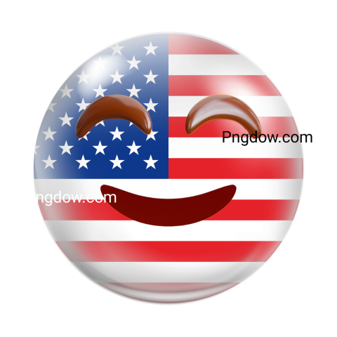 Smiley face emoji with American flag background for free