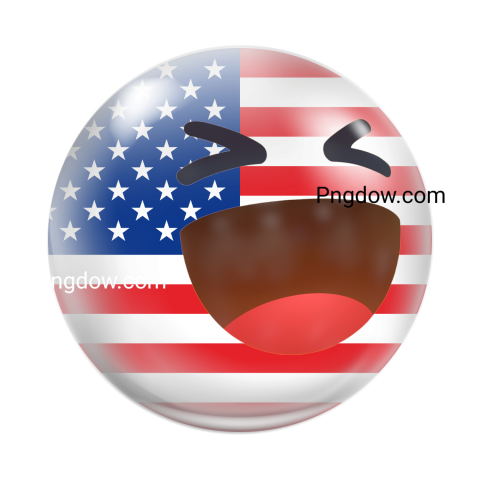 Smiley face emoji with American flag design, representing patriotism and positivity for free