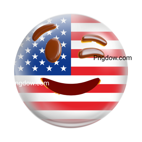 American flag emoji with a happy face