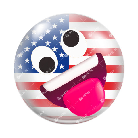 Cartoon face with American flag emoji for free