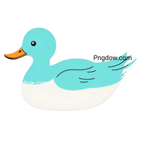 Cartoon duck with white beak and blue body, Duck PNG