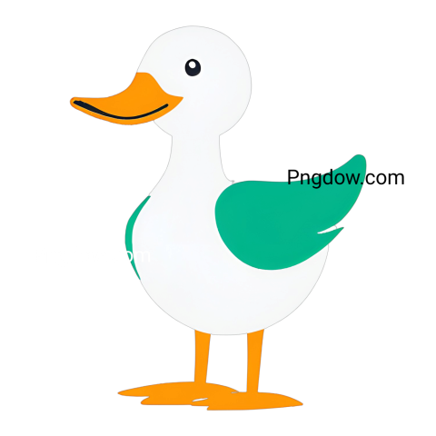 A cartoon duck with a green beak on a Duck PNG image