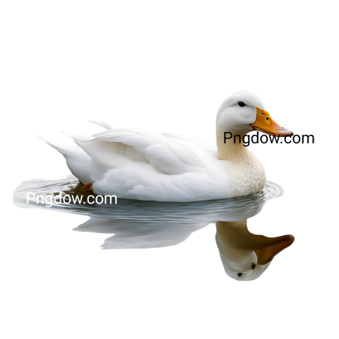 Image of a white duck against a transparent background