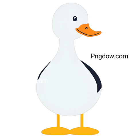 A cartoon duck standing on a transparent background