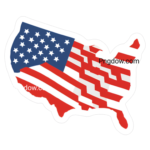 A map of the United States adorned with stars and stripes, designed by artist JimmyJimmy, showcasing national pride