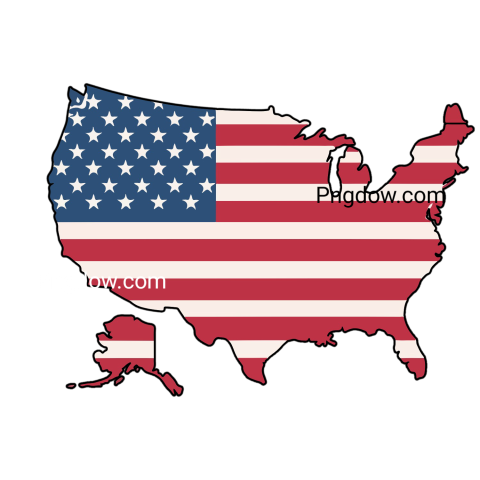 The United States map with an American flag in the background