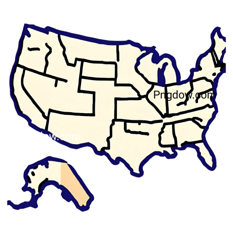 A detailed map of the United States featuring highlighted states for easy identification and reference