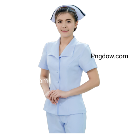 A woman in a nurse uniform smiling for the camera, nurse svg