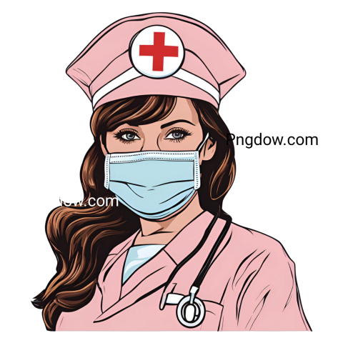 A nurse wearing a medical mask, symbolizing healthcare and safety in a professional environment