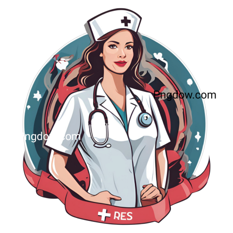 A nurse wearing a stethoscope, adorned with a ribbon, symbolizing care and dedication in healthcare