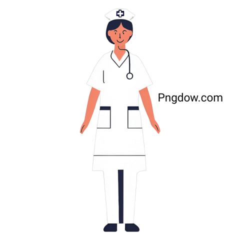 A nurse in a white uniform, depicted in an SVG illustration