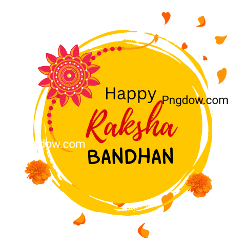 A joyful Raksha Bandhan celebration in 2024, featuring colorful rakhis and festive decorations in a vibrant PNG format image