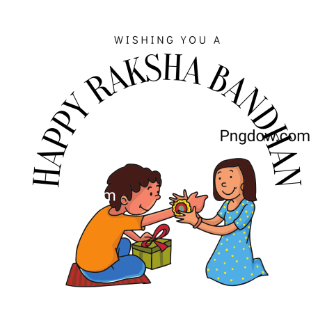 A boy and girl sit on the ground, joyfully holding a colorful gift, celebrating Raksha Bandhan together