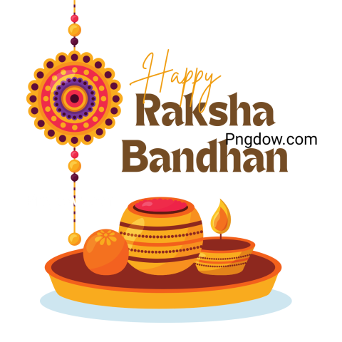 joyful Raksha Bandhan celebration in 2024, featuring colorful rakhis and festive decorations in a vibrant PNG format