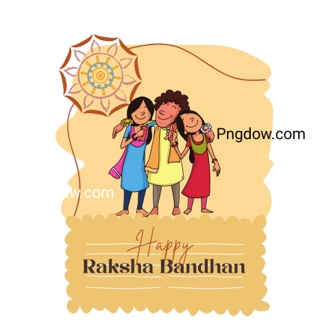 A joyful vector illustration of children celebrating Raksha Bandhan, showcasing love and togetherness in a festive atmosphere