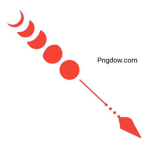 Red arrow icon depicting the phases of the moon, illustrating the lunar cycle in a visually engaging manner