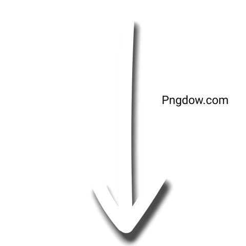 A white arrow pointing downward on a solid transparent background, designed in a PNG format for clarity and visibility