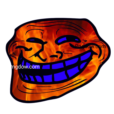 fire troll face image for free