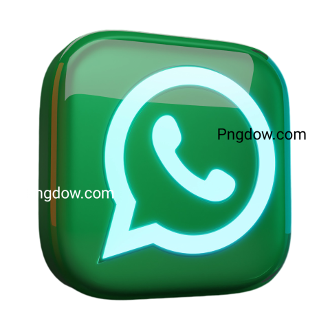 A three dimensional representation of the WhatsApp logo, showcasing its iconic speech bubble and phone symbol in vibrant colors