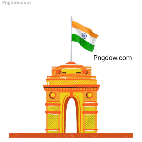 India Gate adorned with the Indian flag, symbolizing national pride and heritage in a vibrant display of colors