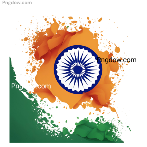 Indian flag with vibrant paint splats, showcasing a creative and artistic interpretation of national pride