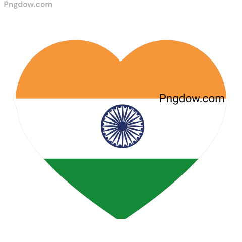 Heart shaped icon featuring the Indian flag, symbolizing love and pride for India in a vibrant design