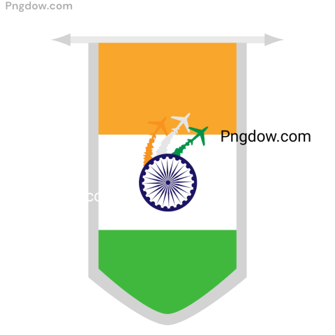 The Indian flag displayed prominently on a banner, showcasing its vibrant colors and design