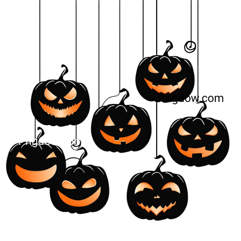 Happy Halloween Hanging Pumpkins png