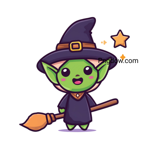 green witch character png