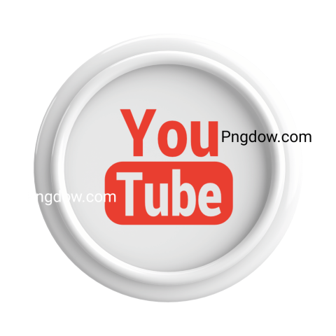 3D youtube logo transparent