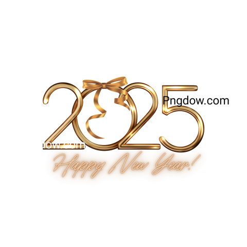 happy new year 2025 golden png