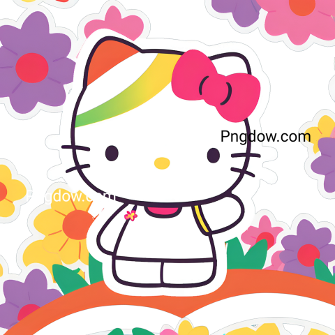 flower hello kitty stickers