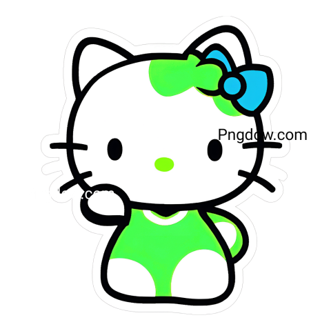 green hello kitty stickers