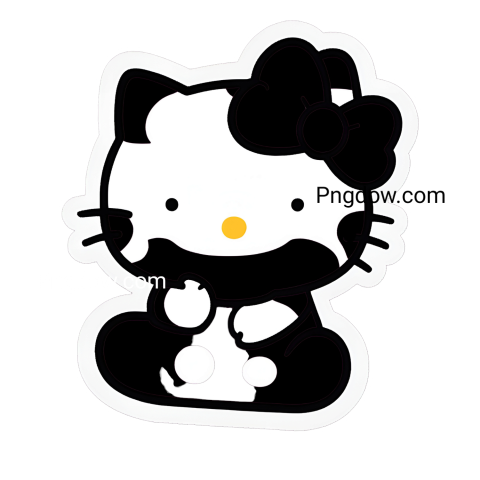 black hello kitty stickers