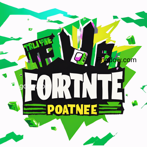 Fortnite logo displayed prominently on a vibrant purple background, showcasing the game's iconic branding