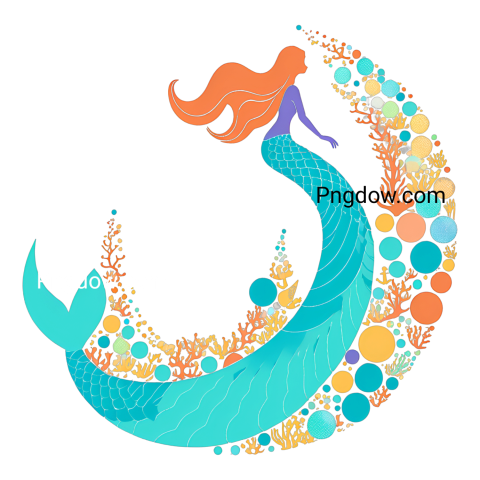 A vibrant vector illustration of a mermaid, perfect for use in designs, available as a free SVG download