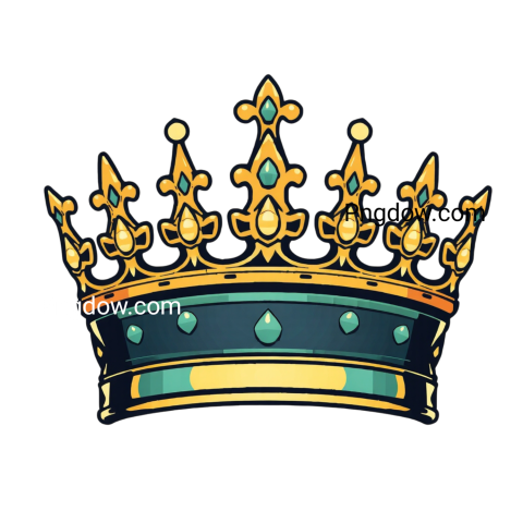 A golden crown displayed prominently against a transparent background, showcasing its intricate design and elegance