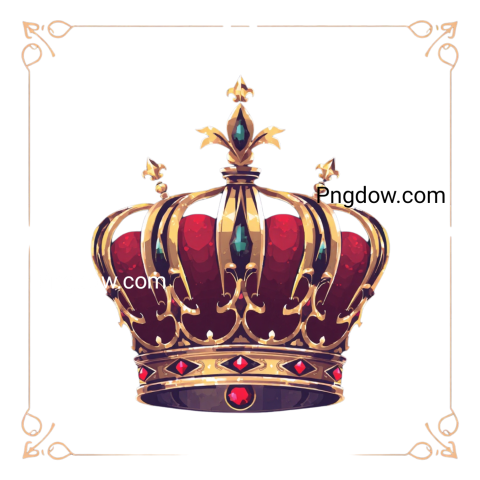 A crown adorned with red jewels, depicted in a sleek SVG and PNG format, showcasing elegance and royal charm