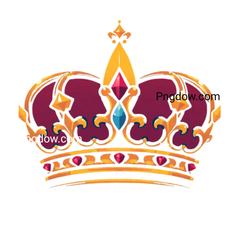 A red and purple crown design in SVG and PNG formats, symbolizing royalty and elegance