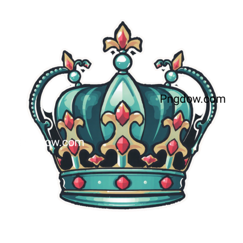 A crown sticker design displayed on a solid transparent background, featuring a sleek and modern crown svg