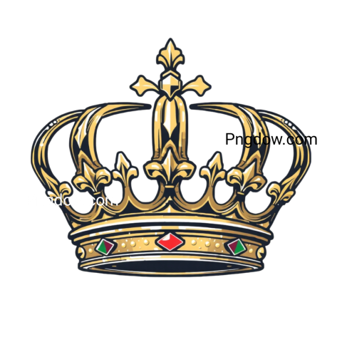 A detailed crown illustration displayed on a solid black background, showcasing its elegant design in SVG and PNG formats