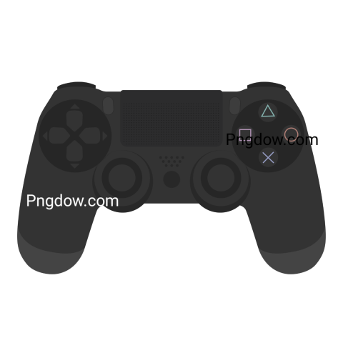 Icon of a PlayStation 4 controller, featuring the classic button layout and design, in a PNG format for PS5 compatibility