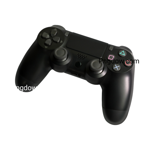 A black PS5 controller featuring two buttons, showcasing a sleek and modern design