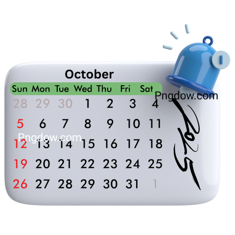 October calendar png