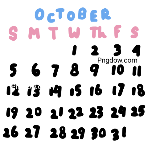 October calendar 2025