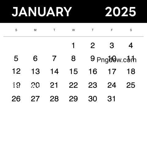 January calendar 2025