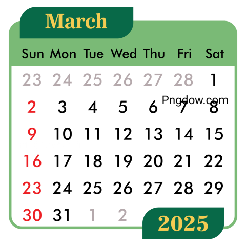 March calendar 2025